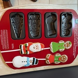 Wilton Christmas Pops Cookie Pan 8 Cavities NEW
